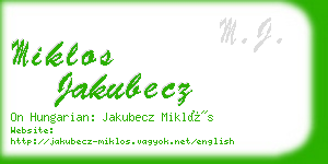 miklos jakubecz business card